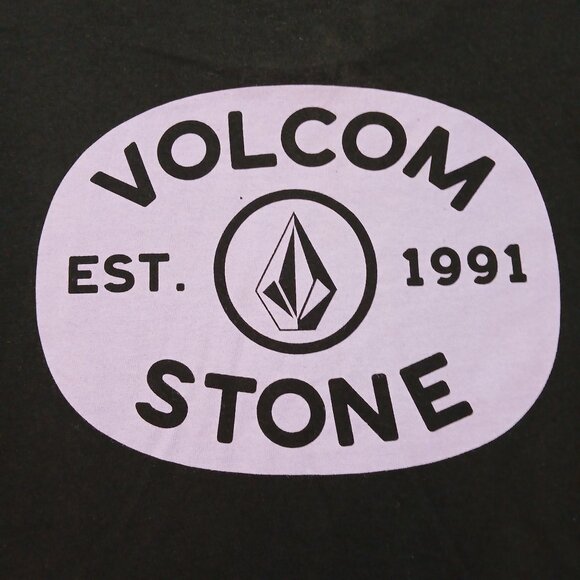 Volcom Mens Black T-Shirt With Graphic Logo Medium Cotton Casual Style - Picture 1 of 10